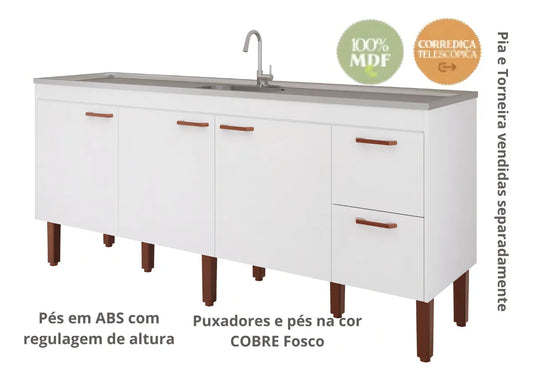 GABINETE MGM COZINHA SLIM 1,74 BRANCO