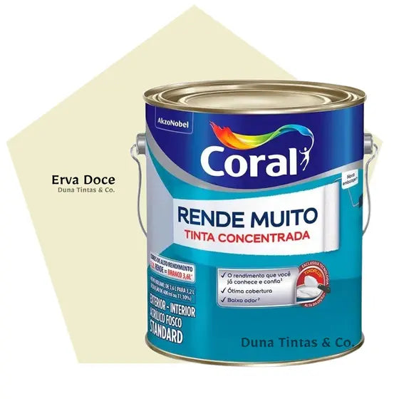 TINTA CORAL RENDE MUITO FO 3,6L ERVA DOCE