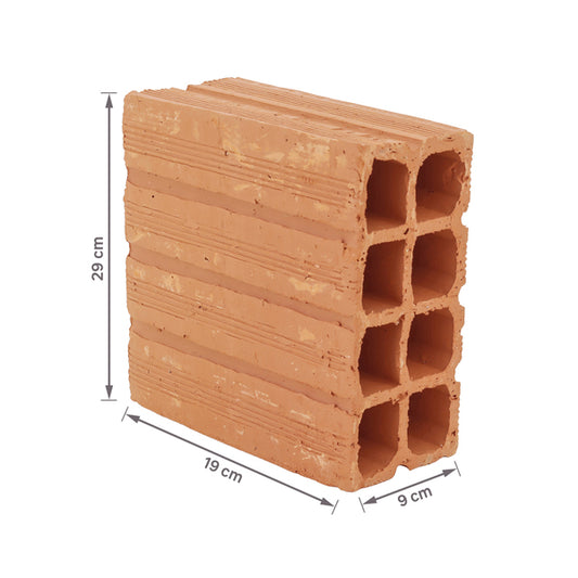 TIJOLO 8 FUROS 29X19X9CM METADE