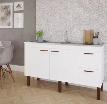 GABINETE MGM COZINHA SLIM 1,34MT BRANCO