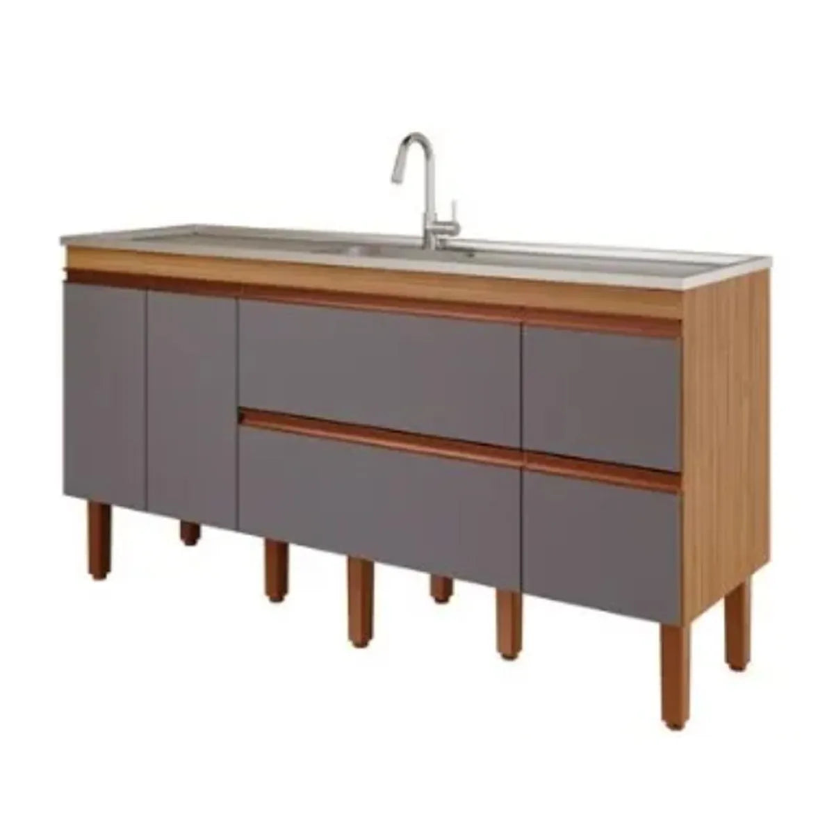 GABINETE MGM PRISMA 1,74 FREIJO/TITANIUM