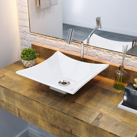 CUBA DE APOIO VIDRO FOLHA BRANCA