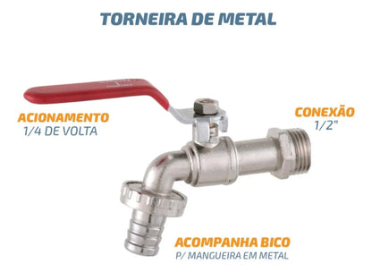 TORNEIRA ESFERA TRAVA METAL