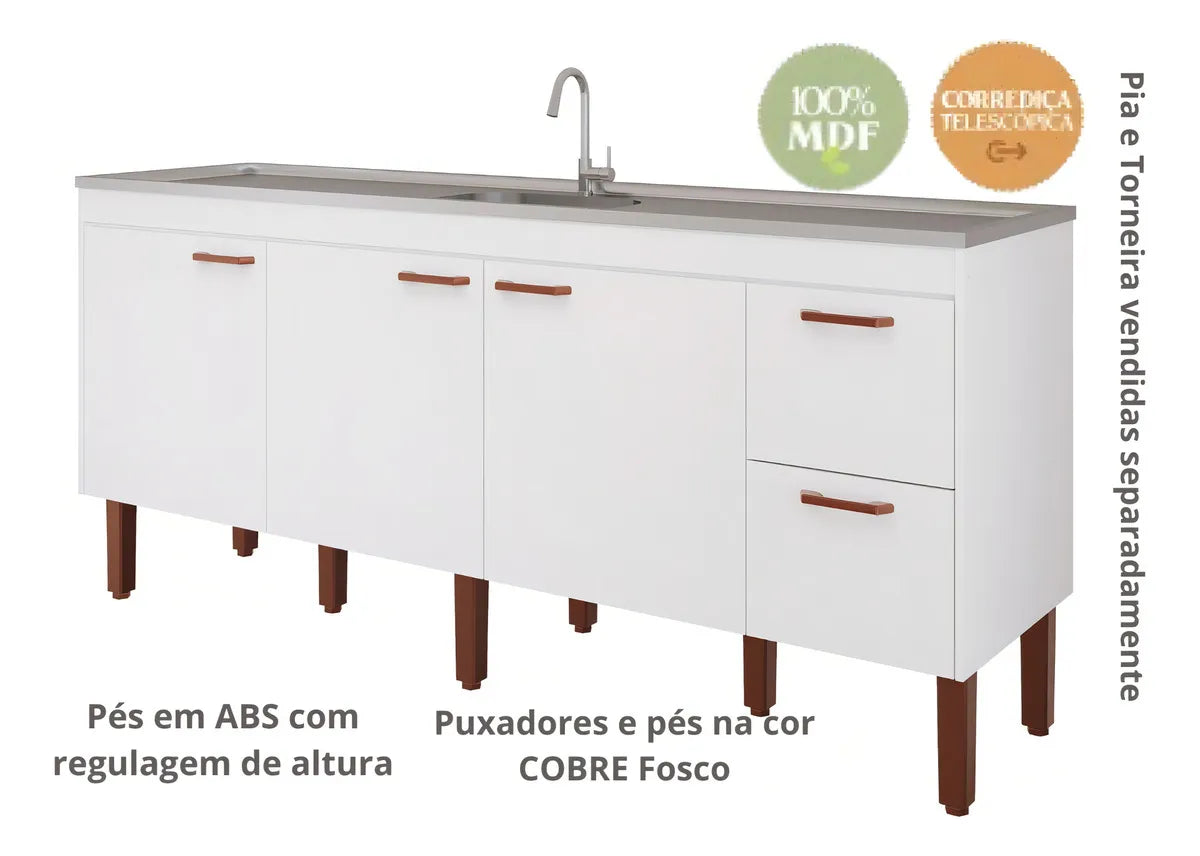 GABINETE MGM COZINHA SLIM 1,74 BRANCO