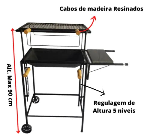 CHURRASQUEIRA CARRINHO QUADRADA