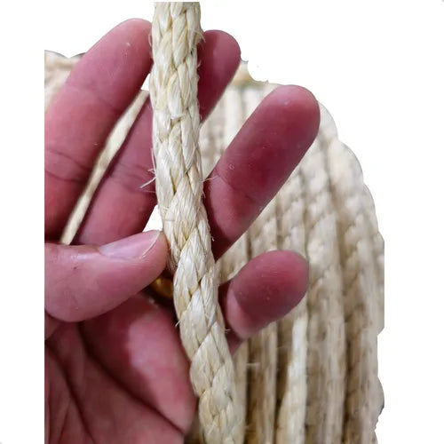 CORDA TRANÇADA SISAL BRANCA 12MM