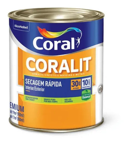 ESMALTE CORALIT BASE AGUA PRETO 900ML