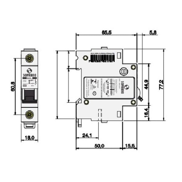 DISJUNTOR GE DIN SOPRANO UNIPOLAR 50A