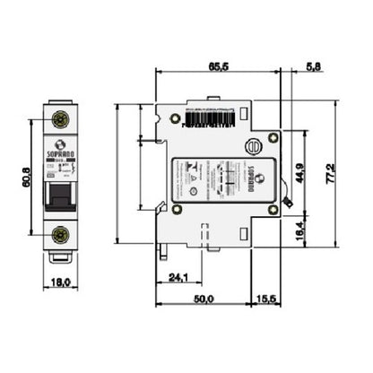 DISJUNTOR GE DIN SOPRANO UNIPOLAR 50A