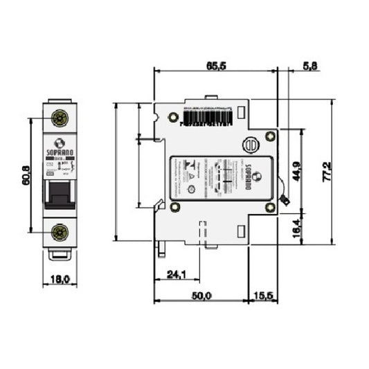 DISJUNTOR GE DIN SOPRANO UNIPOLAR 50A