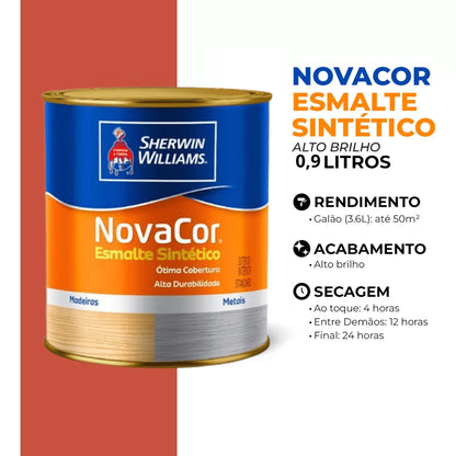 ESMALTE SINTETICO NOVACOR LARANJA 900ML