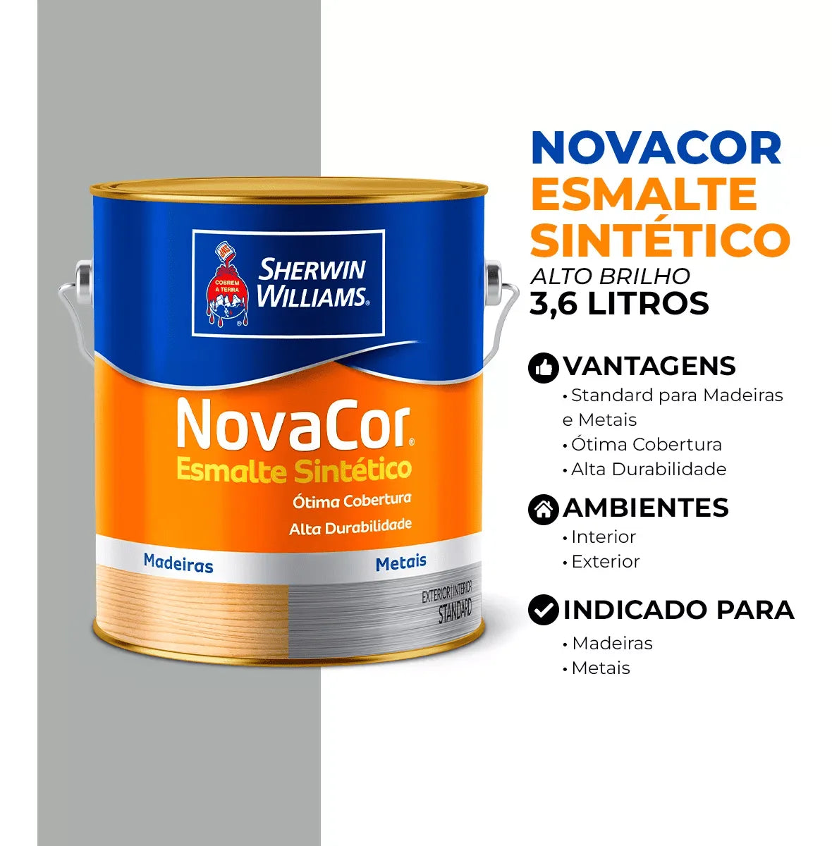 ESMALTE SINTETICO NOVACOR PLATINA 3,6L