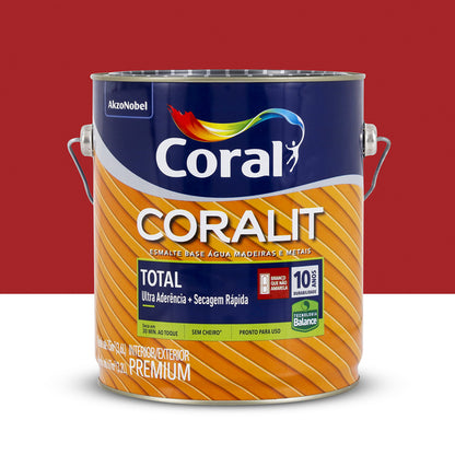 ESMALTE CORALIT BASE DE ÁGUA 3,6L VERMEL