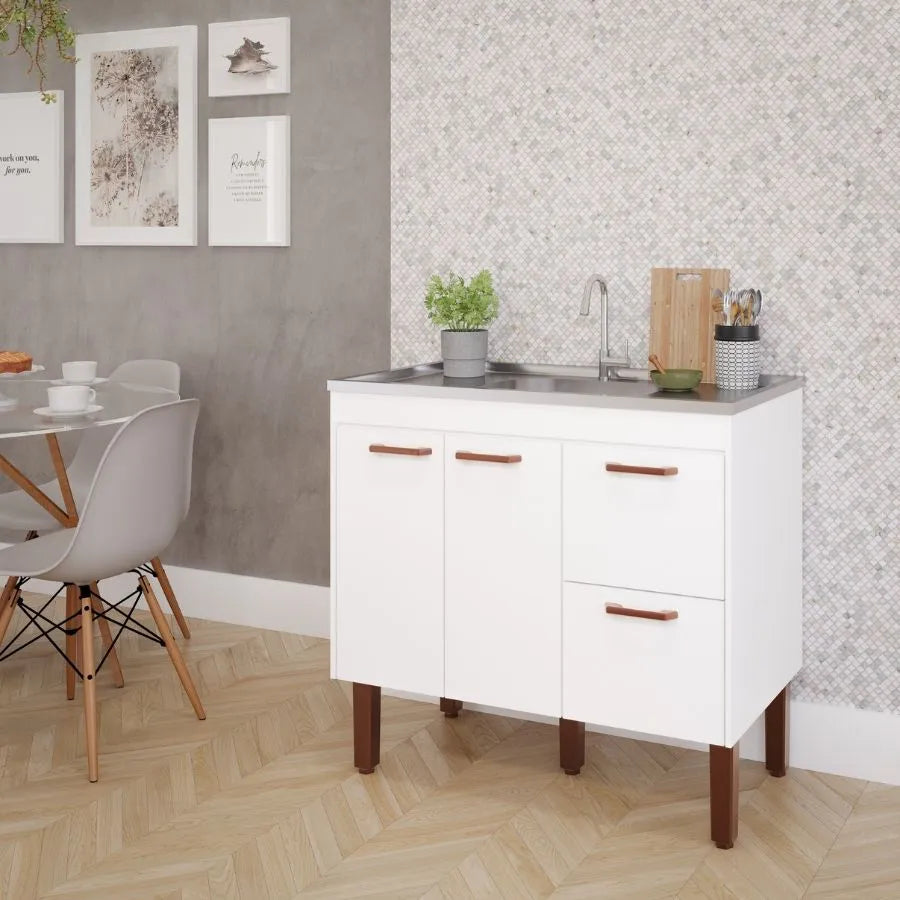 GABINETE MGM COZINHA SLIM 94CM BRANCO